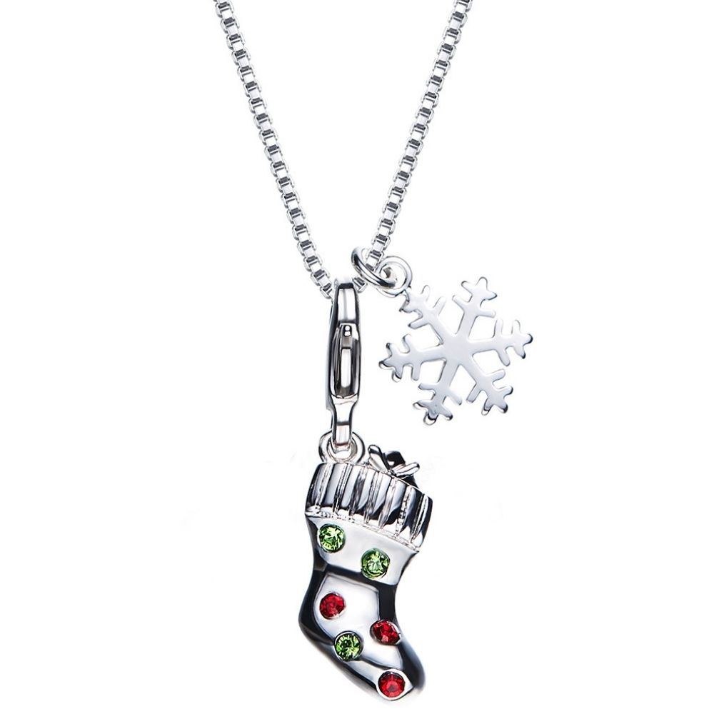 Kristal Taşlı Noel Kolye (Altın Kaplama) - N02306